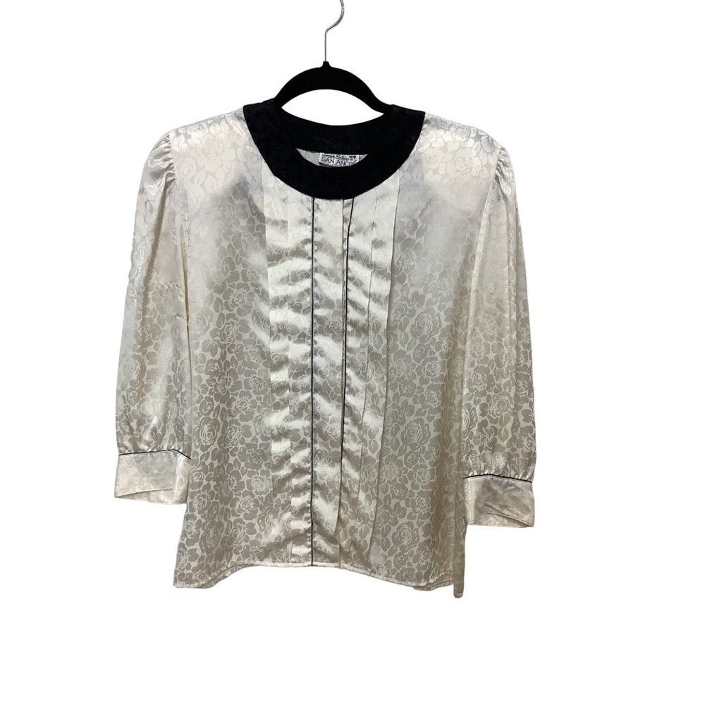 Vintage 1980s Sonya Ratay for San Andre floral print color block blouse